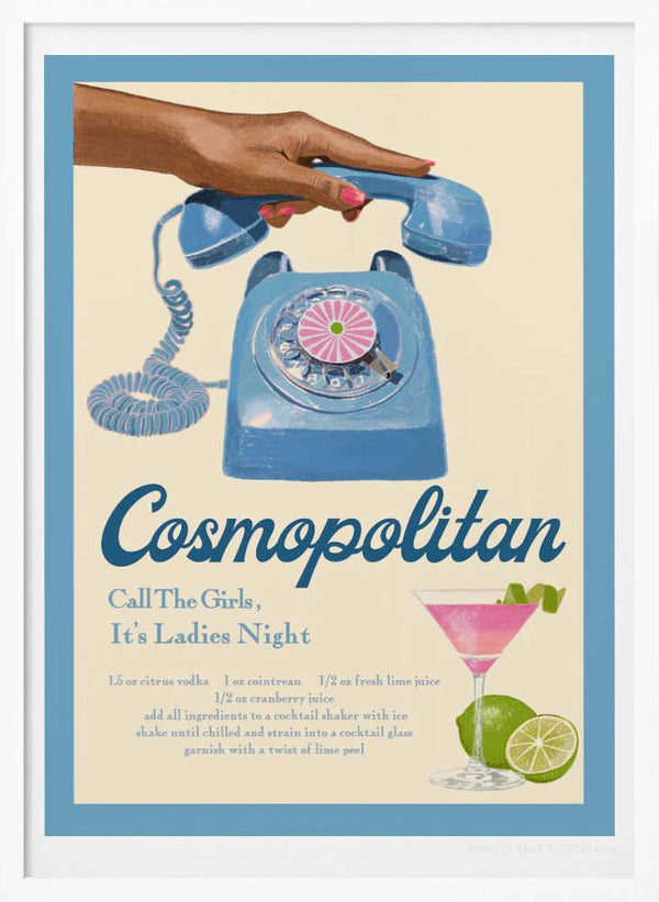 Tablou înramat „Blue Cosmo” de Jenny Liz Rome