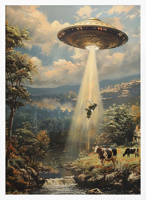 Tablou înramat „Alien Cowspiracy” de Dikhotomy