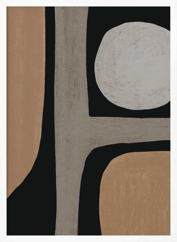 Tablou înramat „Normal grey organic shape” de Little Dean