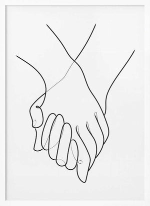 Tablou înramat „Holding Hands Lines” de Pictufy Studio II