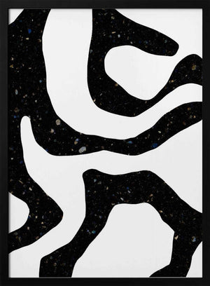Tablou înramat „Organic Black Forms with Speckled Patterns” de uplusmestudio