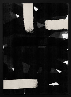 Tablou înramat „Monochrome Brushstrokes” de uplusmestudio