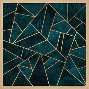Tablou înramat „Deep Teal Stone” de Elisabeth Fredriksson