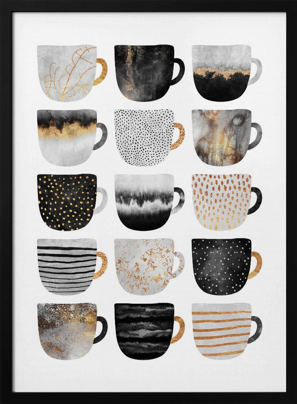 Tablou înramat „Pretty Coffee Cups” de Elisabeth Fredriksson