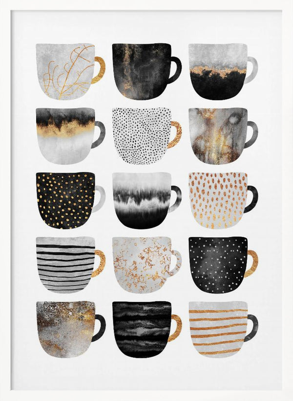 Tablou înramat „Pretty Coffee Cups” de Elisabeth Fredriksson