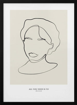Tablou înramat „Modern female line art” de NKTN