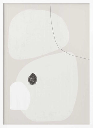 Tablou înramat „Minimalist Beige and White Geometric Shapes” de uplusmestudio