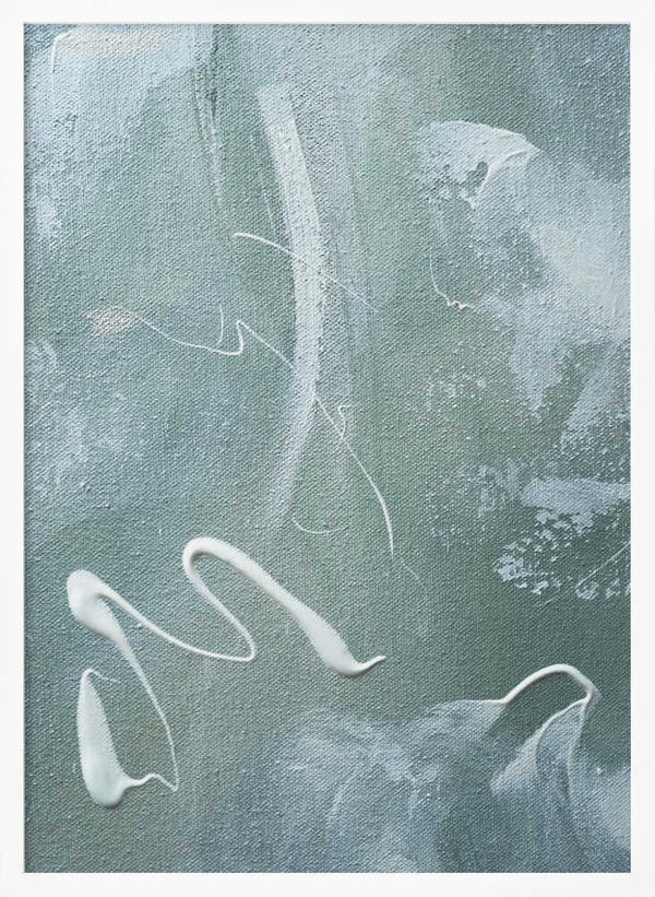 Tablou înramat „Green and White Acrylic” de uplusmestudio