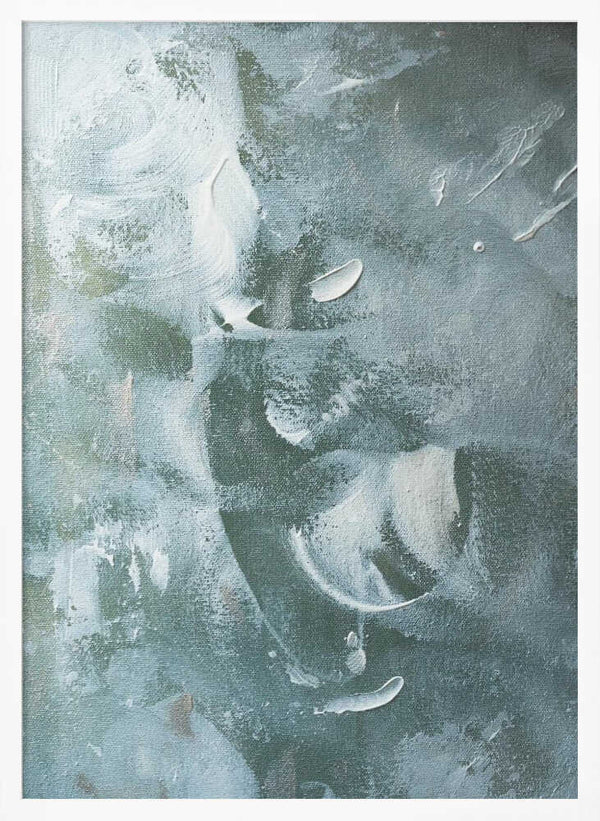 Tablou înramat „Green and White Acrylic” de uplusmestudio