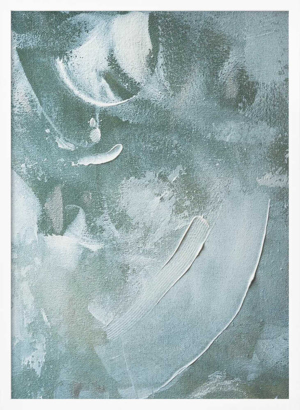 Tablou înramat „Green and White Acrylic” de uplusmestudio