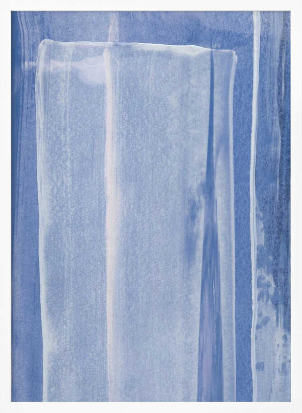 Tablou înramat „Blue With Vertical Brushstrokes” de uplusmestudio