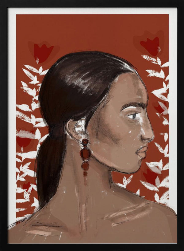 Tablou înramat „Crimson Elegance” de Treechild