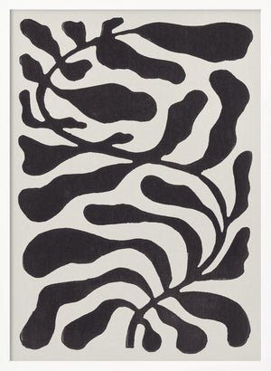 Tablou înramat „One Hundred-Leaved Plant #21 / Lino Print” de Alisa Galitsyna