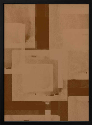 Tablou înramat „Sepia Geometric Flow” de THE MIUUS STUDIO