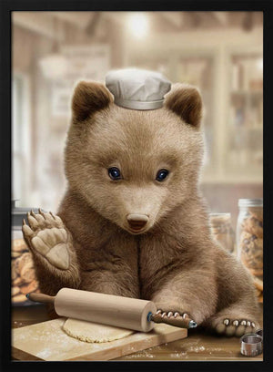 Tablou înramat „bear baking” de Adam Lawless