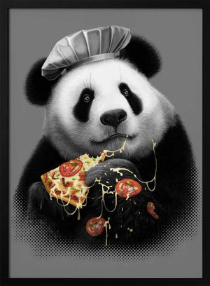 Tablou înramat „panda loves pizza” de Adam Lawless