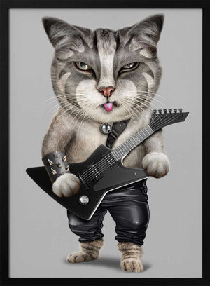 Tablou înramat „heavy metal cat” de Adam Lawless