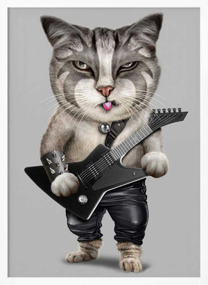 Tablou înramat „heavy metal cat” de Adam Lawless