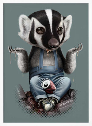 Tablou înramat „badger chill” de Adam Lawless