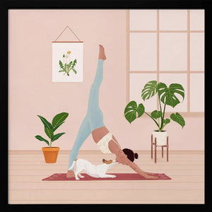 Tablou înramat „Downward Dog” de Petra Holíková