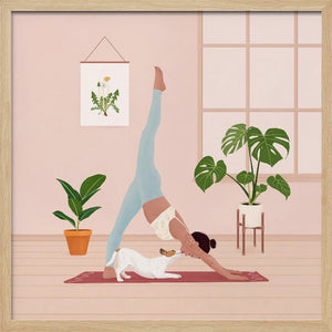 Tablou înramat „Downward Dog” de Petra Holíková