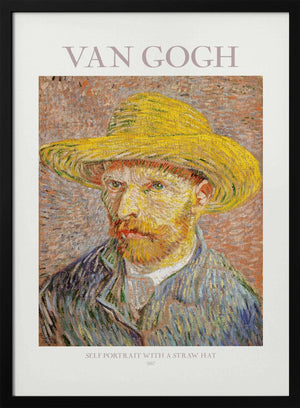Tablou înramat „Self Portrait With Straw Hat” de Vincent Van Gogh