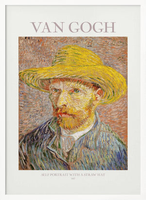 Tablou înramat „Self Portrait With Straw Hat” de Vincent Van Gogh