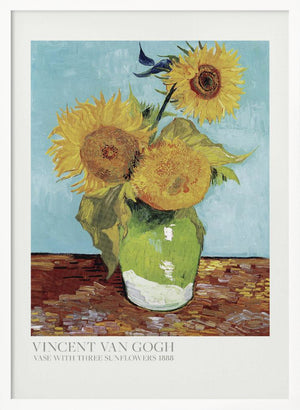 Tablou înramat „Vase With Three Sunflowers” de Vincent Van Gogh