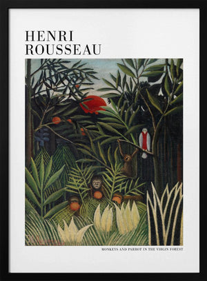 Tablou înramat „Monkeys And Parrot In The Virgin Forest” de Henri Rousseau
