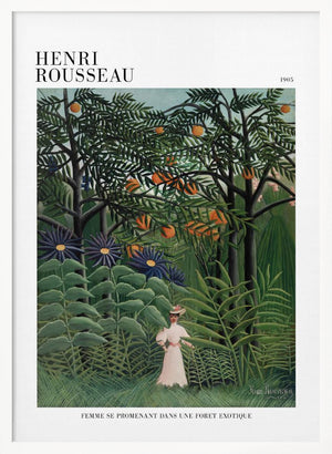 Tablou înramat „Femme Se Promenant Dans Une Foret Exotique” de Henri Rousseau
