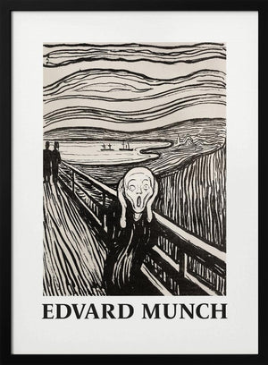 Tablou înramat „Skriet- The Scream - Monochrome Version” de Edvard Munch