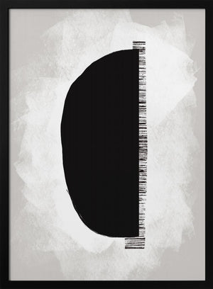 Tablou înramat „Black Shape Against A Textured White Background” de uplusmestudio