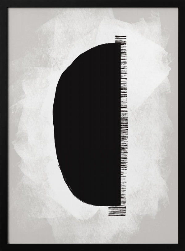 Tablou înramat „Black Shape Against A Textured White Background” de uplusmestudio