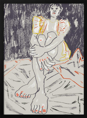 Tablou înramat „The Girl In The Yellow Dress Dark” de Francesco Gulina