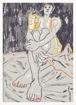 Tablou înramat „The Girl In The Yellow Dress Dark” de Francesco Gulina