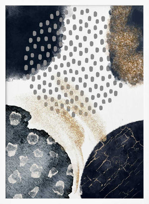 Tablou înramat „Abstract Black and Gold-3” de Sally Ann Moss