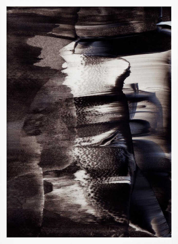 Tablou înramat „Monochrome Textures And Fluid Brushstrokes” de uplusmestudio
