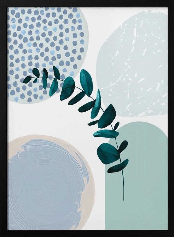 Tablou înramat „Blue green boho-2” de Sally Ann Moss