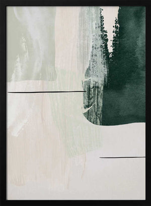 Tablou înramat „Abstract Shapes in Green-2” de Sally Ann Moss