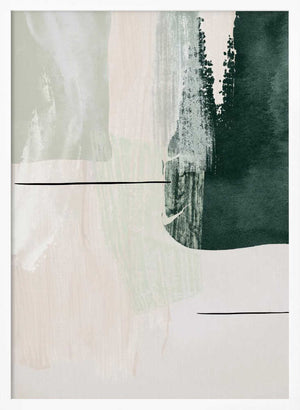 Tablou înramat „Abstract Shapes in Green-2” de Sally Ann Moss
