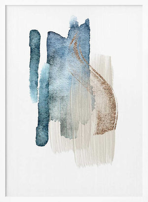 Tablou înramat „Atlantic Blue Abstract-2” de Sally Ann Moss