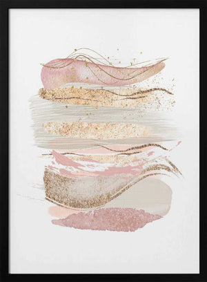 Tablou înramat „Mystical Pink Abstract-1” de Sally Ann Moss