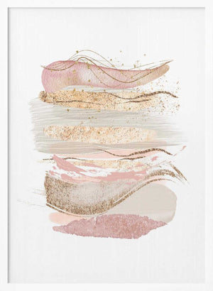 Tablou înramat „Mystical Pink Abstract-1” de Sally Ann Moss