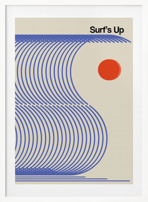 Tablou înramat „Surf's Up Biscuit Blue” de Frances Collett