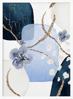 Tablou înramat „Floral Blue-2” de Sally Ann Moss