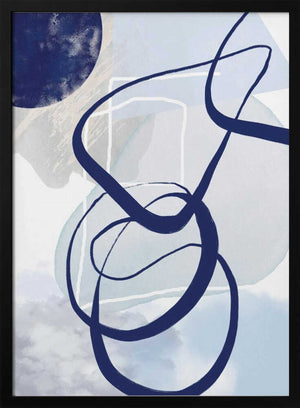 Tablou înramat „Lines of Blue-2” de Sally Ann Moss