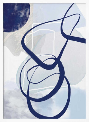 Tablou înramat „Lines of Blue-2” de Sally Ann Moss