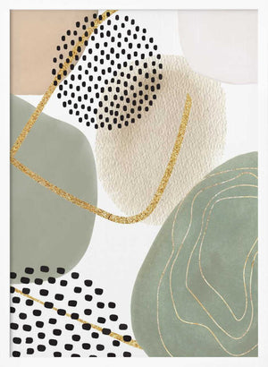 Tablou înramat „Calm green- 2” de Sally Ann Moss