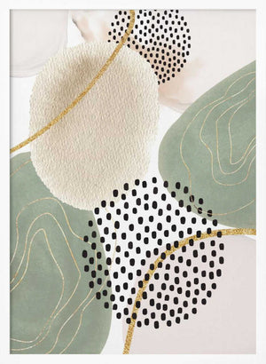 Tablou înramat „Calm green- 3” de Sally Ann Moss