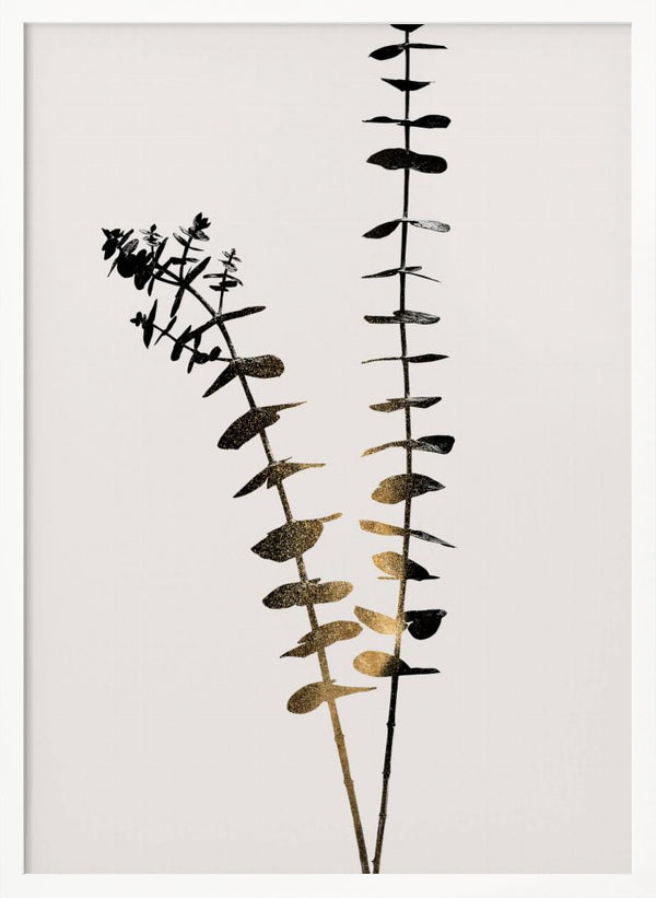 Tablou înramat „Eucalyptus Dark Gold” de Kubistika